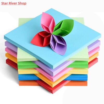 100pcs Square Origami Paper Double Sides Solid Color Folding
