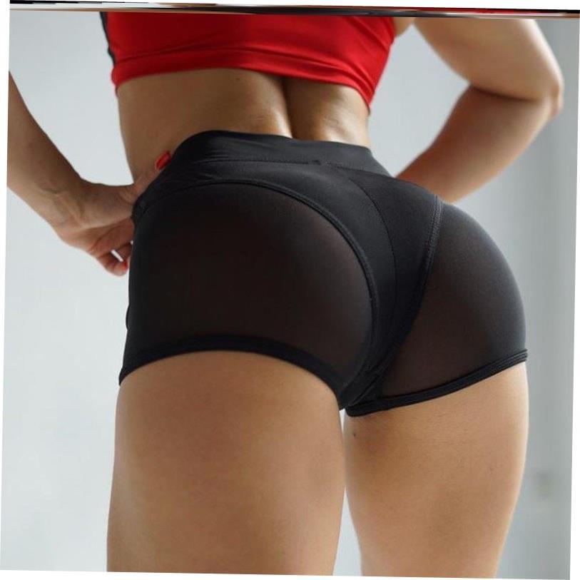 短裤Sexy mesh sports yoga underwear stretch bottoming shorts