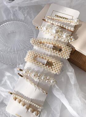 1Set Handmade Pearls Hair Clips Pin for Women Fashion Geomet