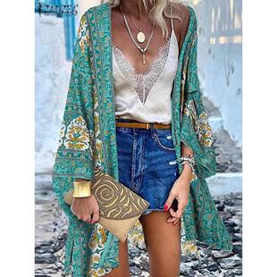 women cardigan boho blouses top casual summer floral beach