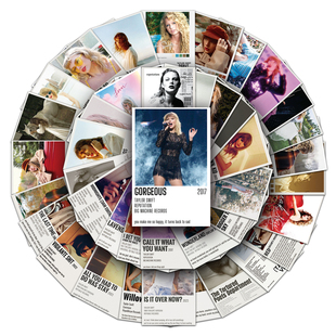 50张泰勒专辑高清海报贴纸Taylor Swift防水装饰笔记本手机壳贴纸