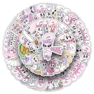 50张艾丝乐小兔贴纸Esther Bunny可爱呆萌防水装饰吉他手机壳贴纸