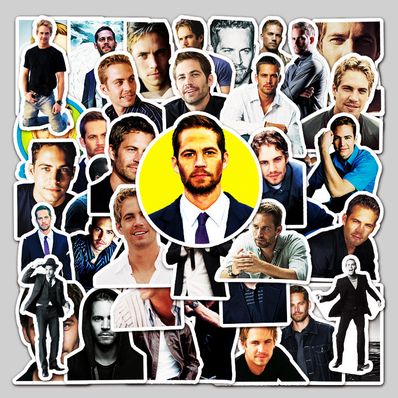 50张保罗沃克个性diy涂鸦贴纸亚马逊速卖通平板电脑汽车装饰贴纸