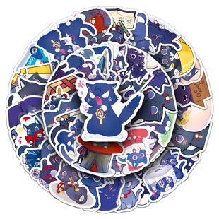 51张散兵猫猫可爱贴纸原神动漫周边防水装饰iPad奶茶杯手机壳贴纸