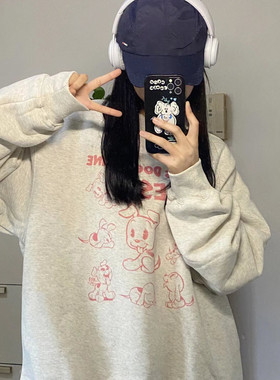 美式复古女士卫衣女2024新款