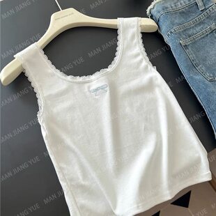 莫代尔白色吊带背心女蕾丝内搭设计感2026新款 甜辣打底上衣夏外穿