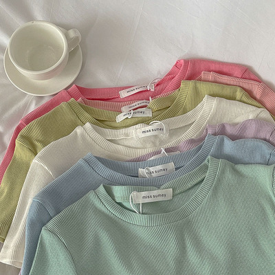 短袖正肩t恤女夏季修身内搭