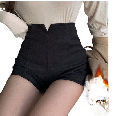 黑色加绒打底短裤子女外穿