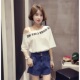 T恤女宽松套头半袖 2026新款 原宿风bf字母短袖 韩版 露肩上衣潮 夏装