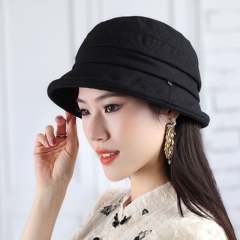 胭涩渔夫帽甜美日系秋冬春秋