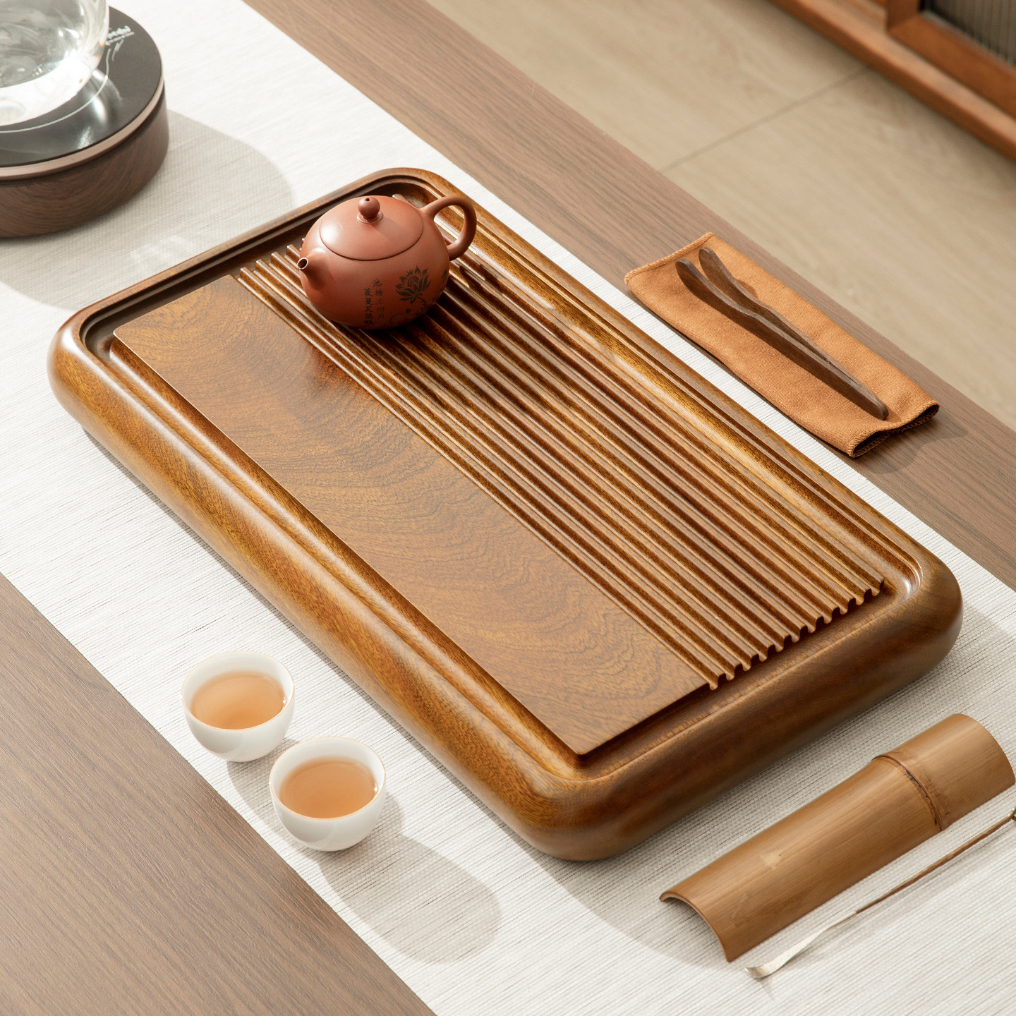 花梨木实木茶盘家用干泡功夫茶具