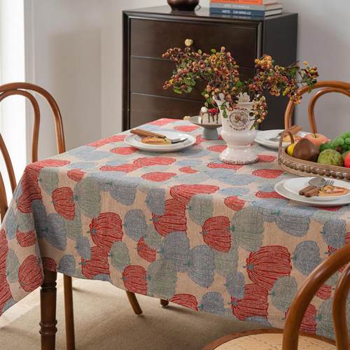 美式棉麻南瓜餐桌布轻奢高级感