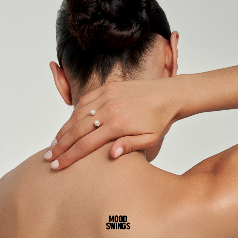 情绪波动925纯银珍珠开口戒指