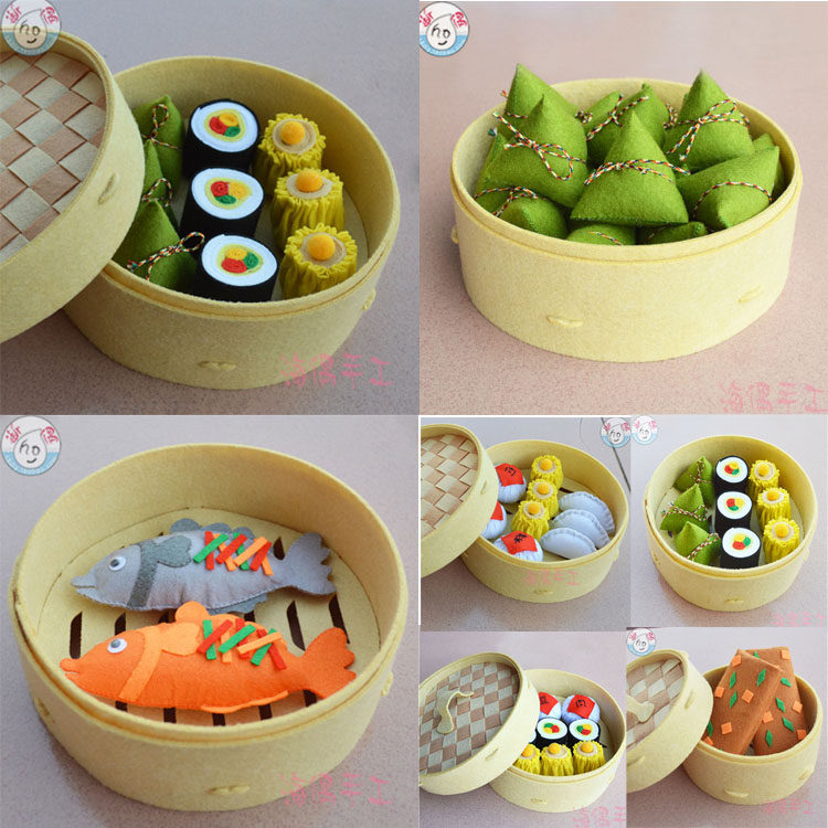 端午节创意diy不织布粽子材料包幼儿园儿童手工制作仿真立体粽子