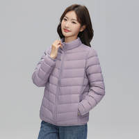 A new 2024 down jacket for women, featuring a light and thin stand-up collar, short design that is slimming, lightweight, stylish and fashionable for ladies thumbnail 5