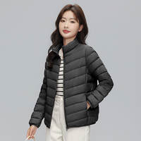 A new 2024 down jacket for women, featuring a light and thin stand-up collar, short design that is slimming, lightweight, stylish and fashionable for ladies thumbnail 3