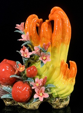 佛手瓜摆件陶瓷得心应手乔迁送礼