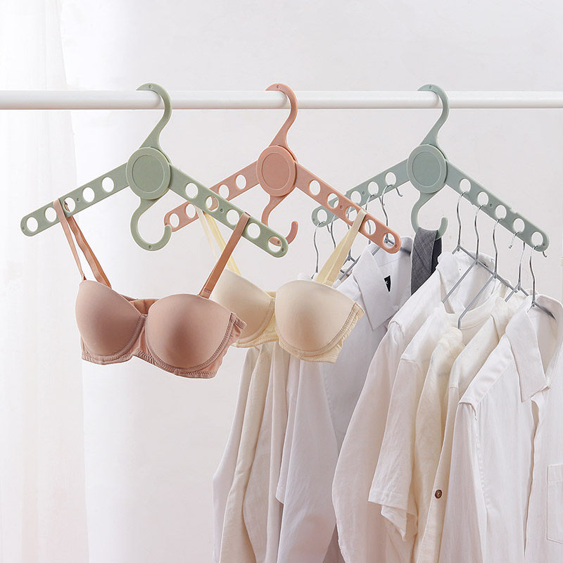 速发家用孔折叠衣架挂钩多功能防滑挂衣服收纳神器省空间10可衣撑