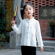 服装 中国风改良儿童汉服宝宝中式 国学服 女童上衣春秋薄款 白色唐装
