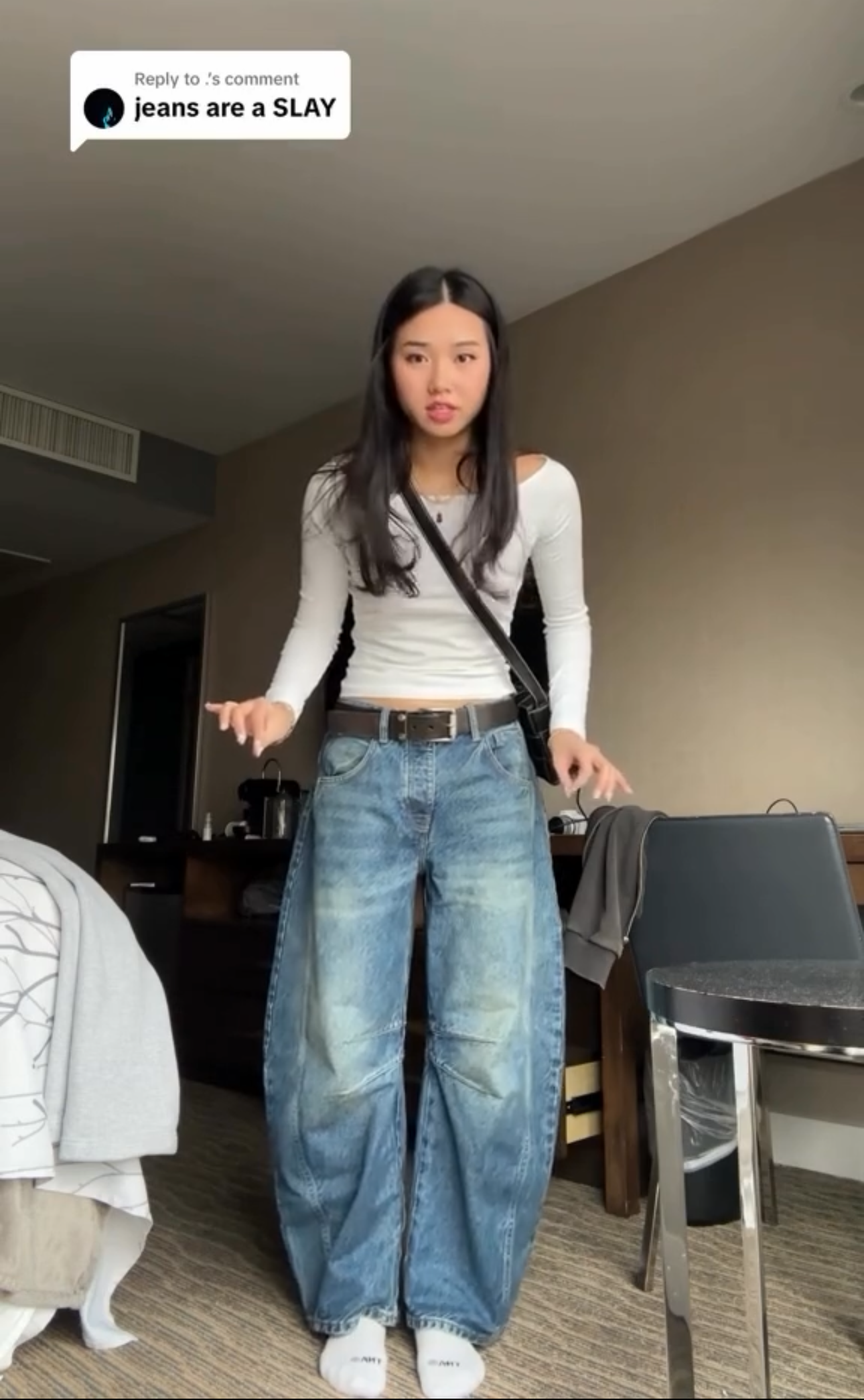 free people 水洗复古牛仔裤早春2024新款弯刀香蕉裤显瘦镰刀裤