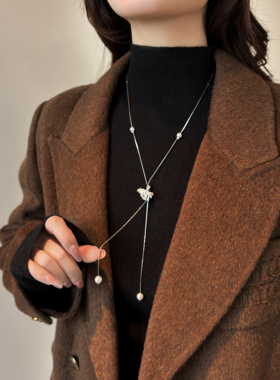 秋冬轻奢烟花流苏珠珠项链女款