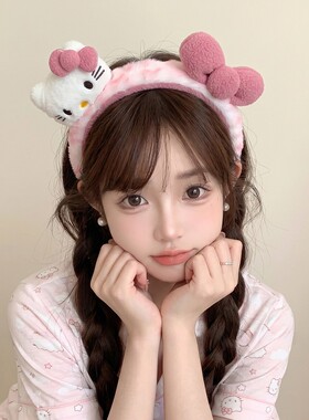 豹纹甜美可爱毛绒发箍女款蝴蝶结2026新款少女日常洗脸头饰头箍潮