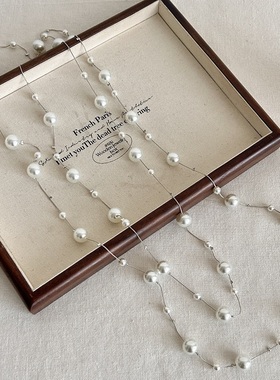 满天星仿珍珠项链长款叠戴毛衣链