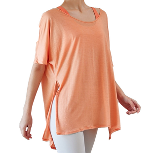 卡益瑜伽服女秋冬上衣专业高端时尚健身衣女长款T恤短袖运动罩衫