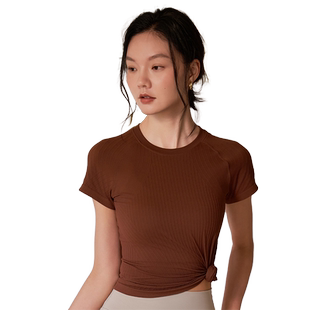 卡益瑜伽服女秋冬新品短袖健身上衣外穿专业高端时尚高级感运动服