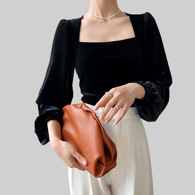 设计感时尚气质衬衫锁骨上衣