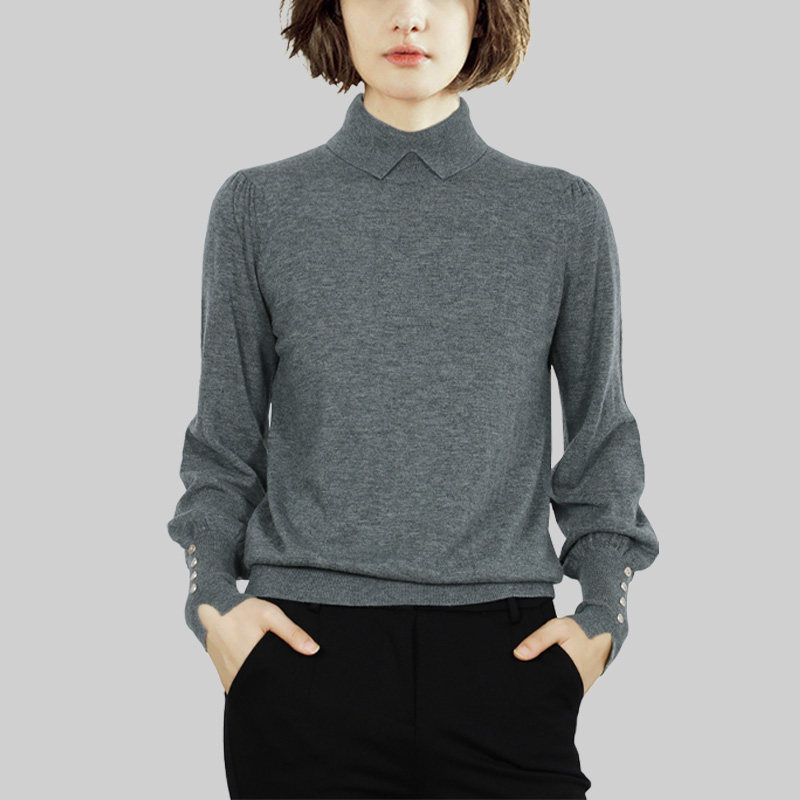 显瘦羊毛针织打底衫上衣