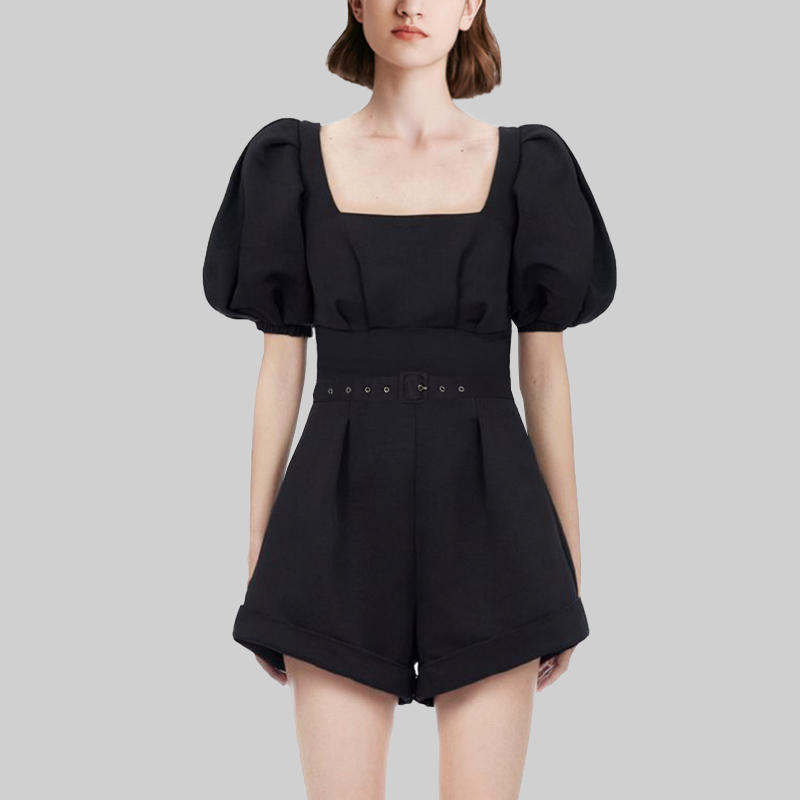 2025年夏新款设计感设计感小众高腰阔腿短裤修身显瘦气质连体裤女