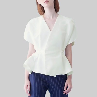 时尚风白色夏季新款收腰显瘦衬衫