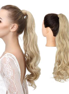 SARLA欧美假发蓬松自然假发马尾女中长卷发魔术贴马尾跨境外贸