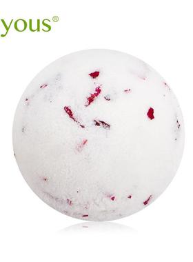 joyous牛奶玫瑰浴盐球 泡澡球 沐浴球滋润保湿气泡弹 赠送浴缸袋