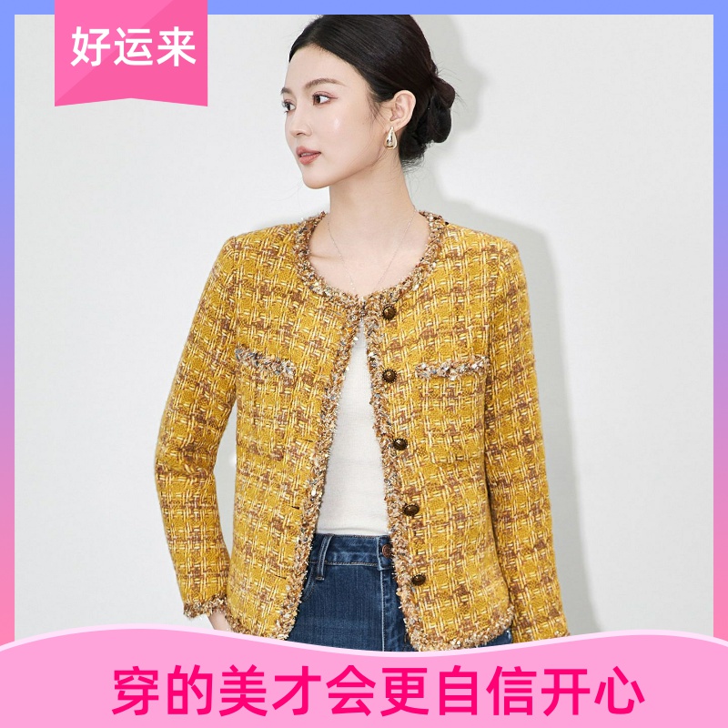 南油轻奢千金风小香编织粗花呢短款外套时髦名媛春秋法式复古上衣