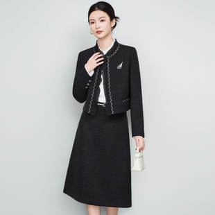 WLZD轻奢小香风两件套女2025冬季新款时尚小个子气质半身裙子套装