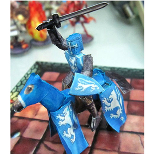 中世纪骑士十字军武士3d立体纸模型DIY手工制作儿童折纸益智玩具