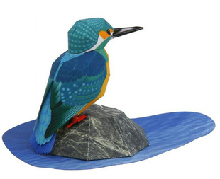 仿真动物小鸟翠鸟玩偶3d立体纸模型DIY手工制作儿童折纸益智玩具