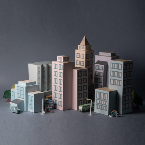 城市高楼大楼建筑场景3d立体纸模型diy手工制作儿童益智折纸玩具