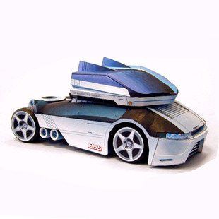 仿真未来世界汽车轿车3d立体纸模型DIY手工制作儿童折纸益智玩具