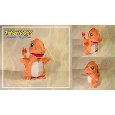 Charmander小火龙纸模型非塑料非金素纸质模型diy手