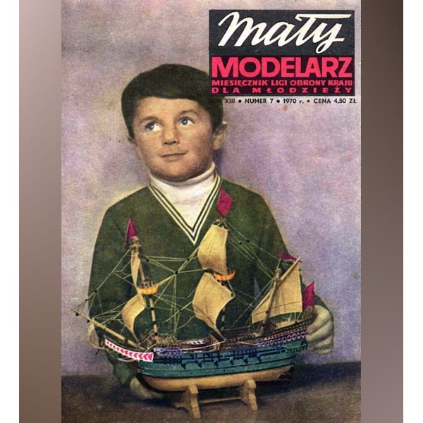 《Maly Modelarz》1970-7 盖伦帆船Wodnik 纸模型 DIY手工制作