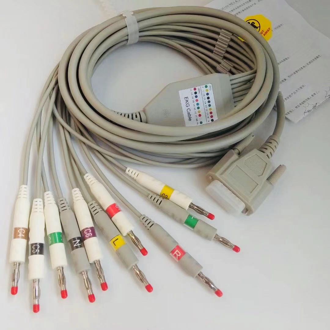 理邦se1201 se601兼容迈瑞r12 r3邦健ecg-1210心电图机导联线香蕉