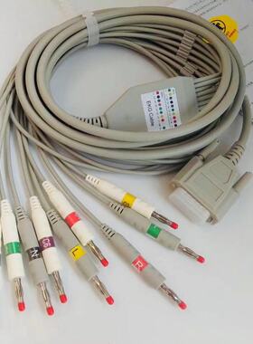 理邦SE1201 SE601兼容迈瑞R12 R3邦健ECG-1210心电图机导联线香蕉