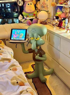 现货一米网红章鱼哥托盘落地超大摆件手办打工人沙发旁客厅置物架