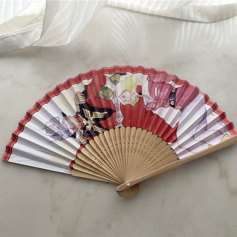 夏亚塞拉玛斯机动战士高达日本动漫周边外贸出口卡通纸扇子散货
