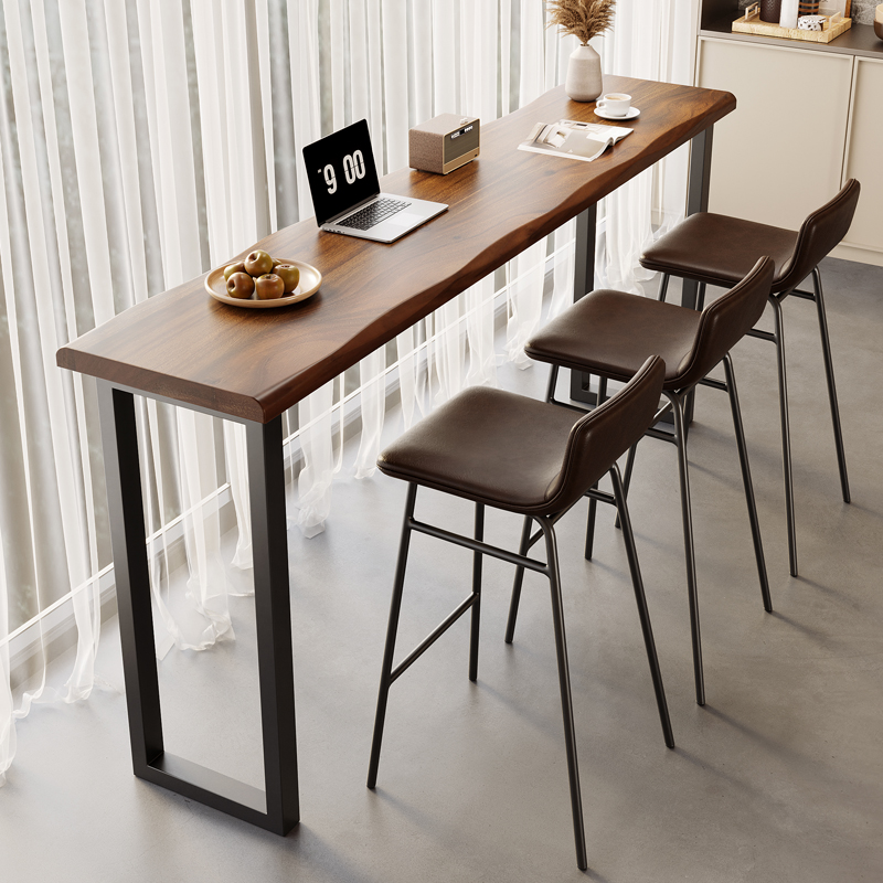 胡桃木实木吧台高脚桌