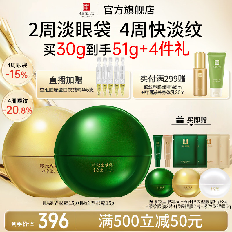 马应龙眼霜淡化眼袋黑眼圈细纹泪沟紧致抗皱补水保湿修护八宝正品