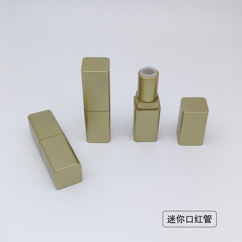 迷你口红管小样空管口径9.1mm小样管试用装小口红管方形金色